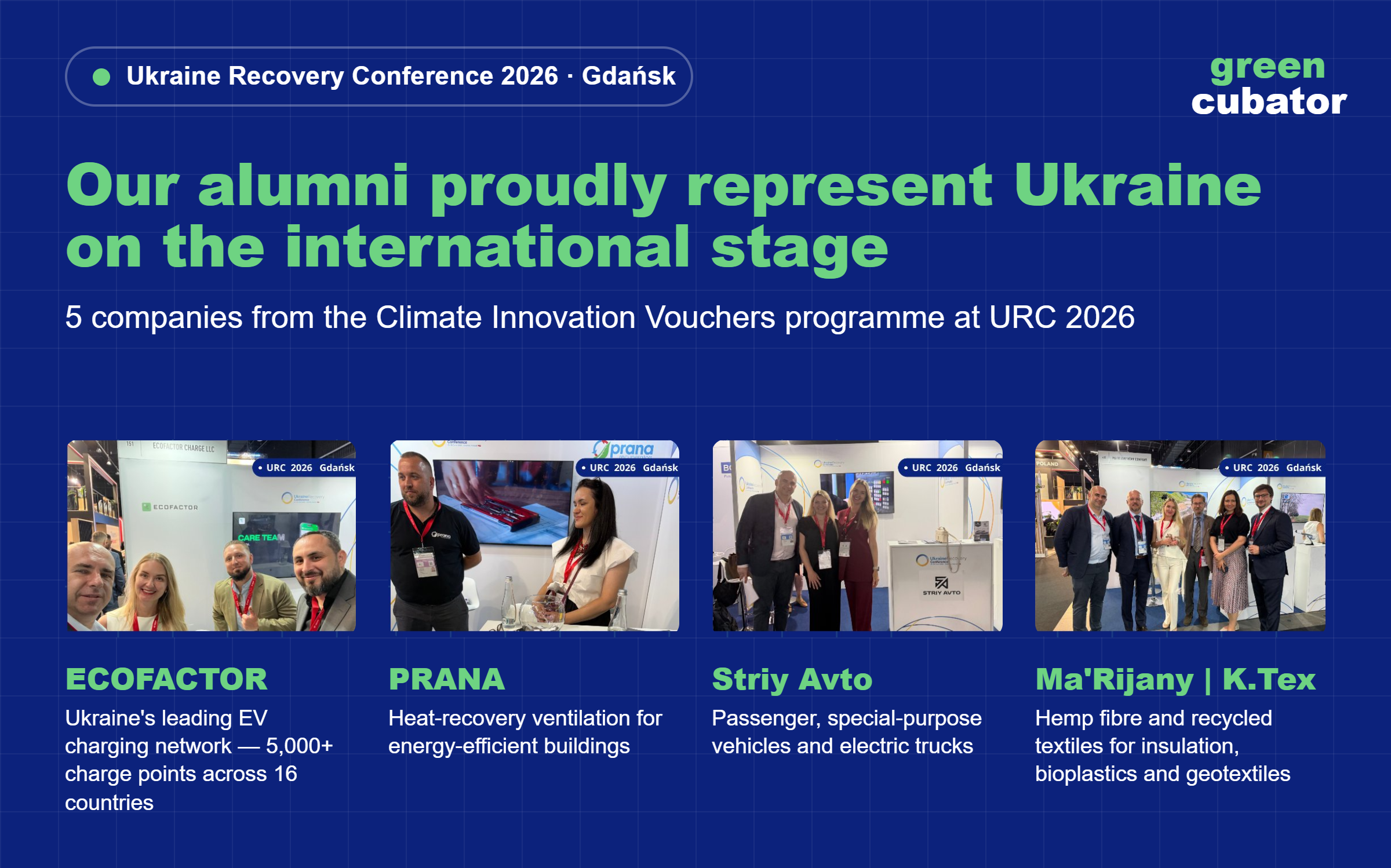 Time to brag: five alumni of the Climate Innovation Vouchers program represented Ukraine at URC 2026